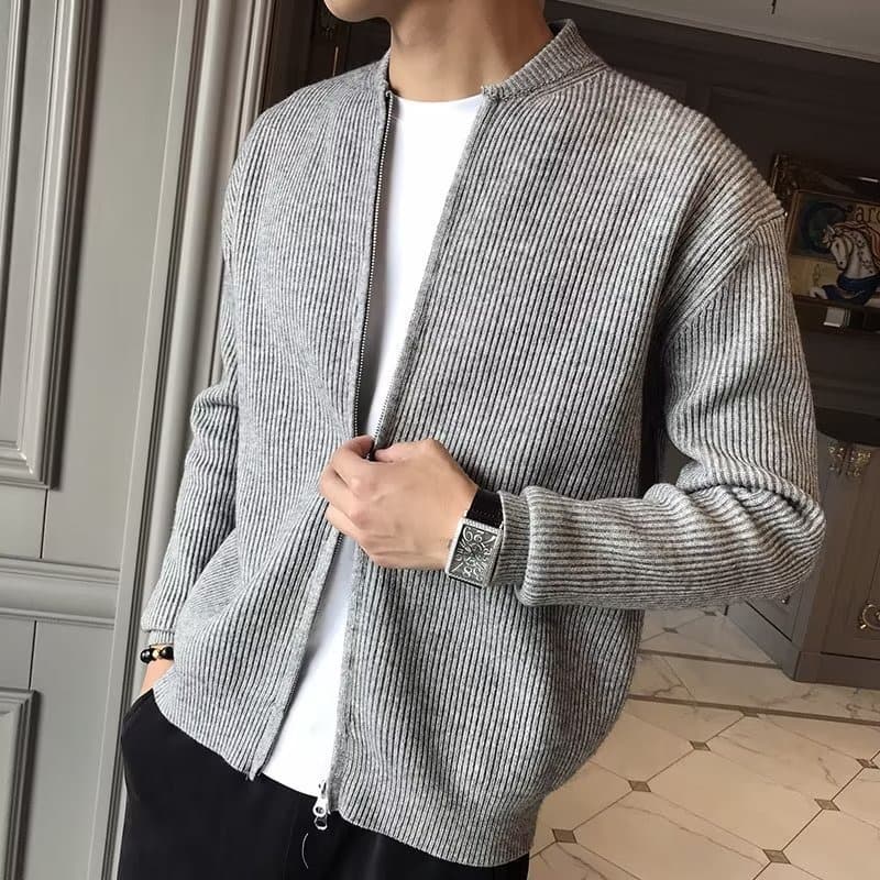 (Cross-border trading), knitted sweater, men's cardigan, keep warm jacket, European style, plus size, slim fit 3