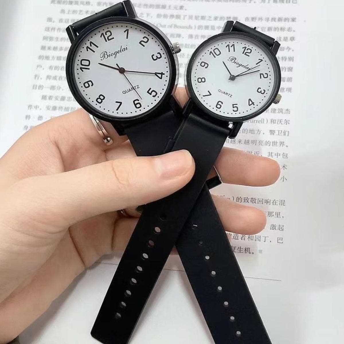 Men's watch for men and women, silent belt, quartz watches, sound system, genuine leather 2