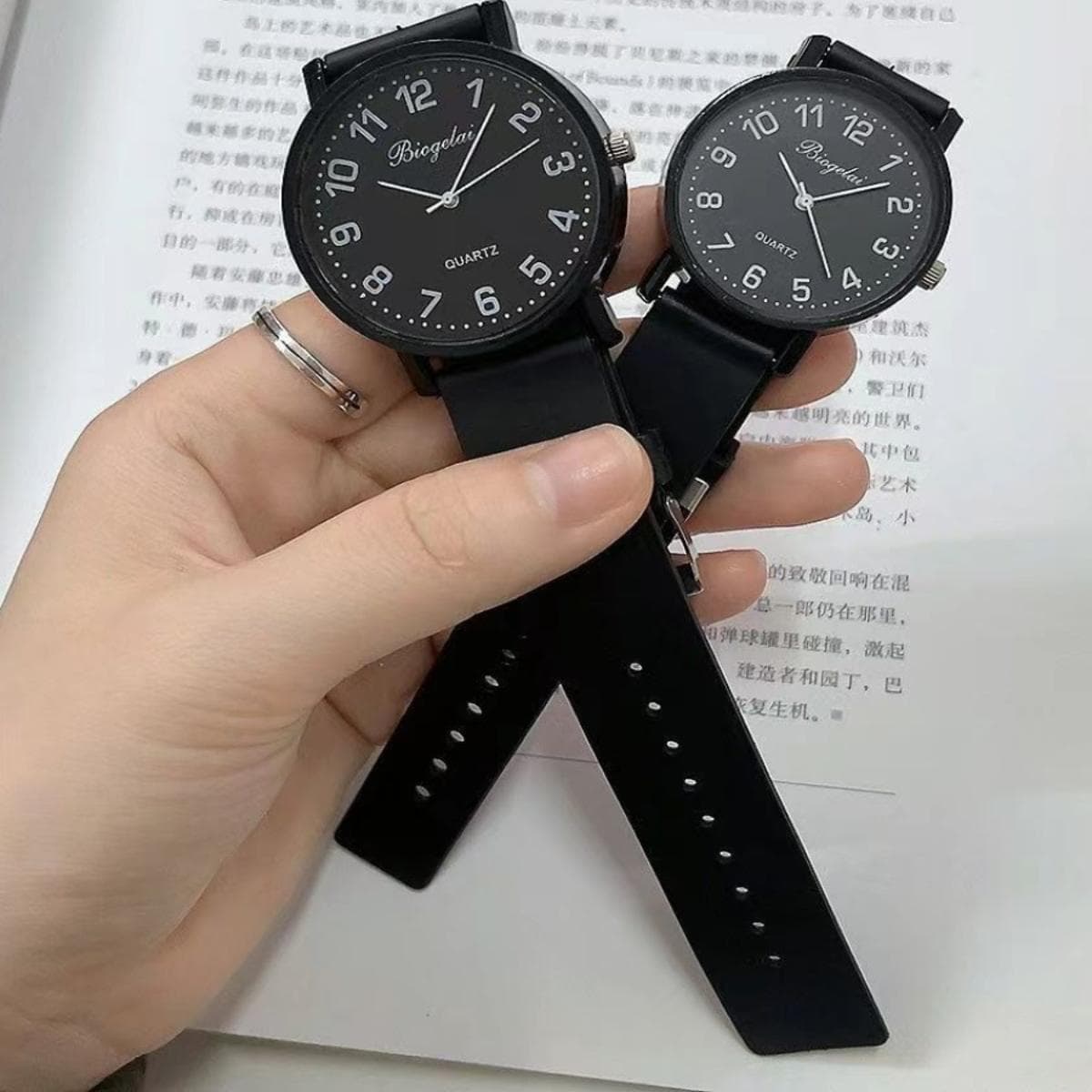 Men's watch for men and women, silent belt, quartz watches, sound system, genuine leather 3
