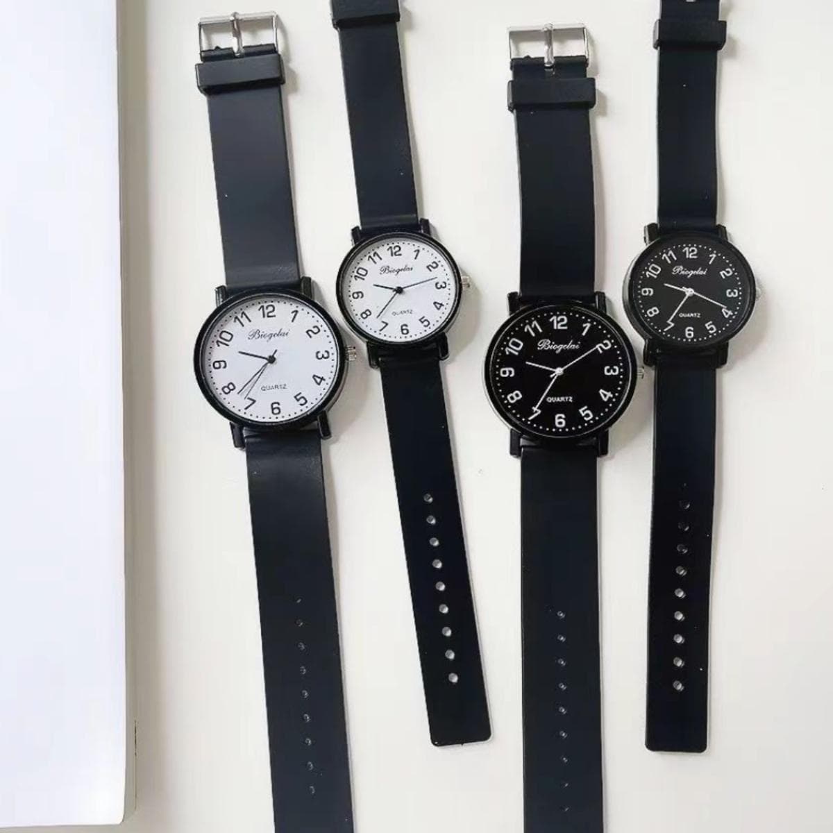 Men's watch for men and women, silent belt, quartz watches, sound system, genuine leather 4