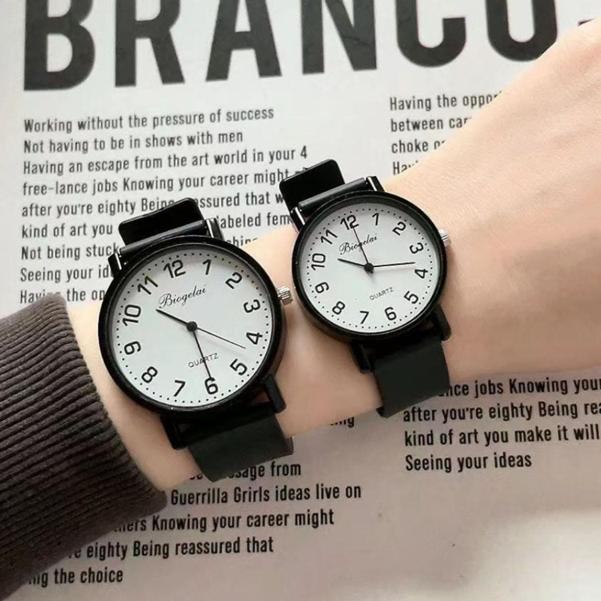 Men's watch for men and women, silent belt, quartz watches, sound system, genuine leather