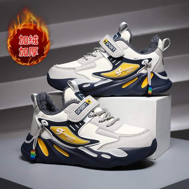 Wholesale boys' shoes, sports shoes, spring and autumn school season running shoes, medium and large children's mesh leather casual shoes, non-slip and wear-resistant 4