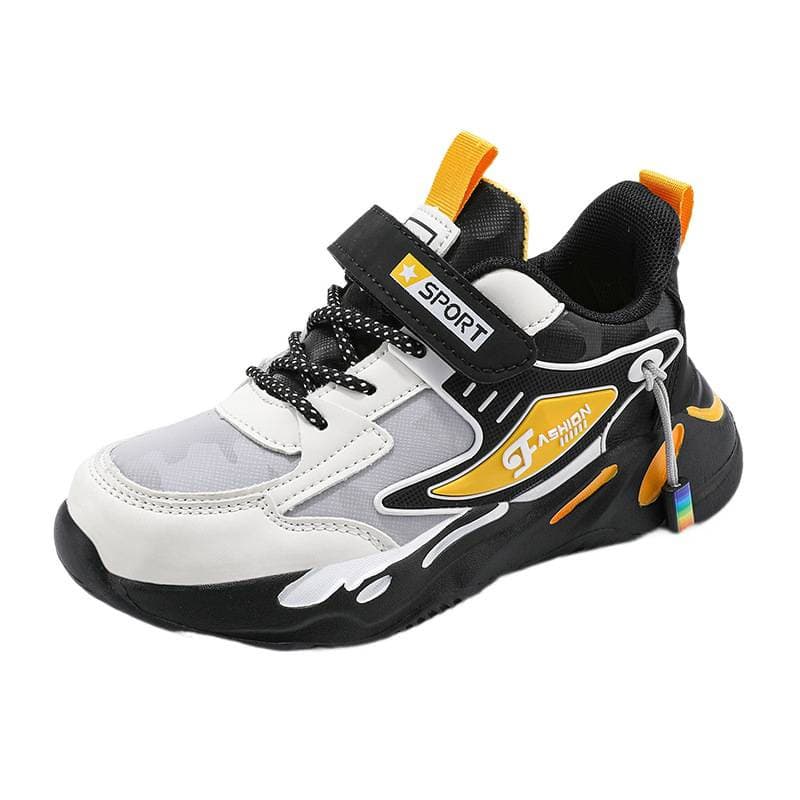 Wholesale boys' shoes, sports shoes, spring and autumn school season running shoes, medium and large children's mesh leather casual shoes, non-slip and wear-resistant 5