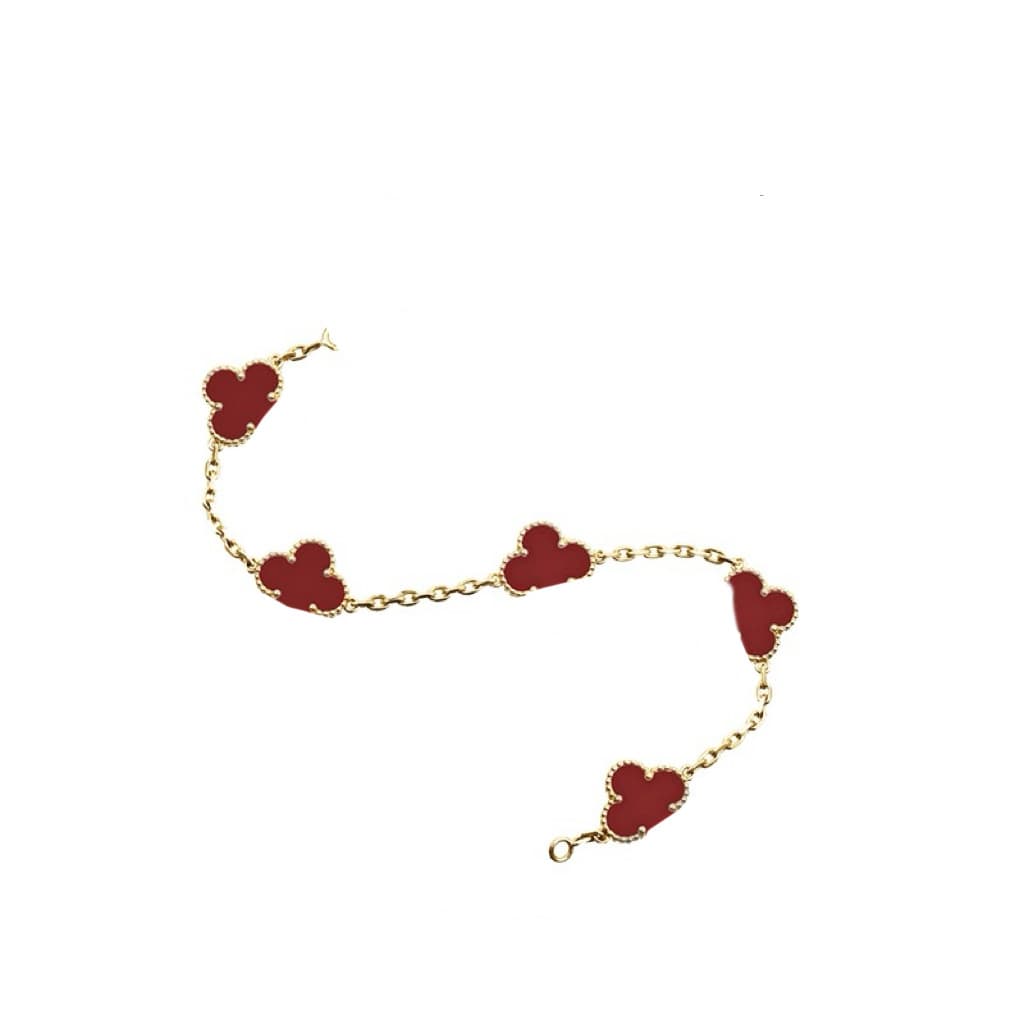 Bracelet, four-leaf clover, does not fade, 18 carat 5