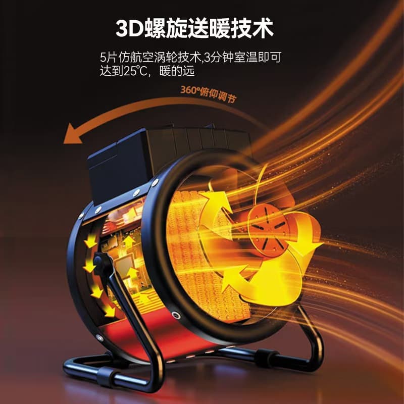 Super energy-saving small steel cannon heater small office electric heater household energy-saving electric heater hot air fan 3