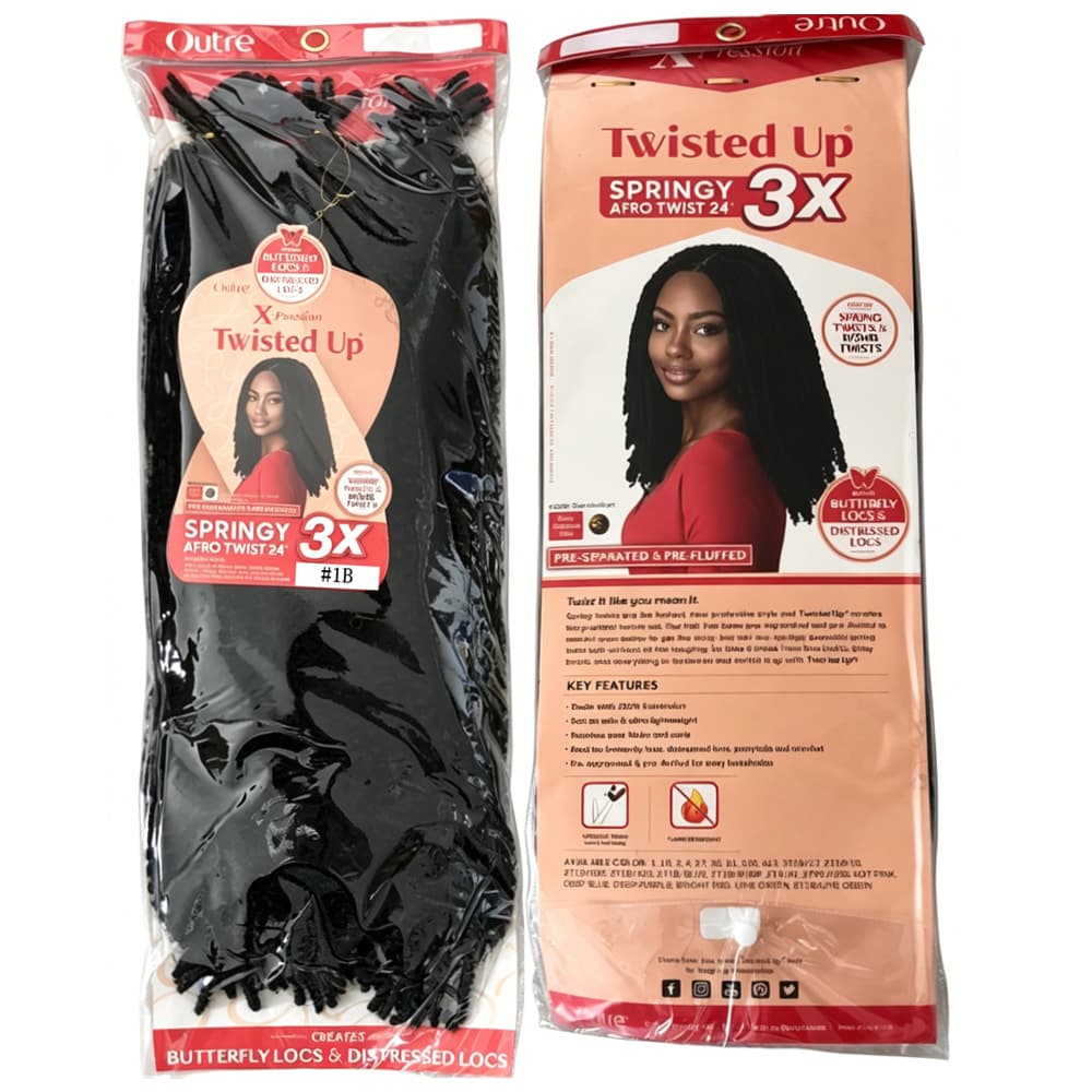 3X 24inch hand-torn caterpillar curl wig Afro Twist Kinky Marley Bulk Hair 5