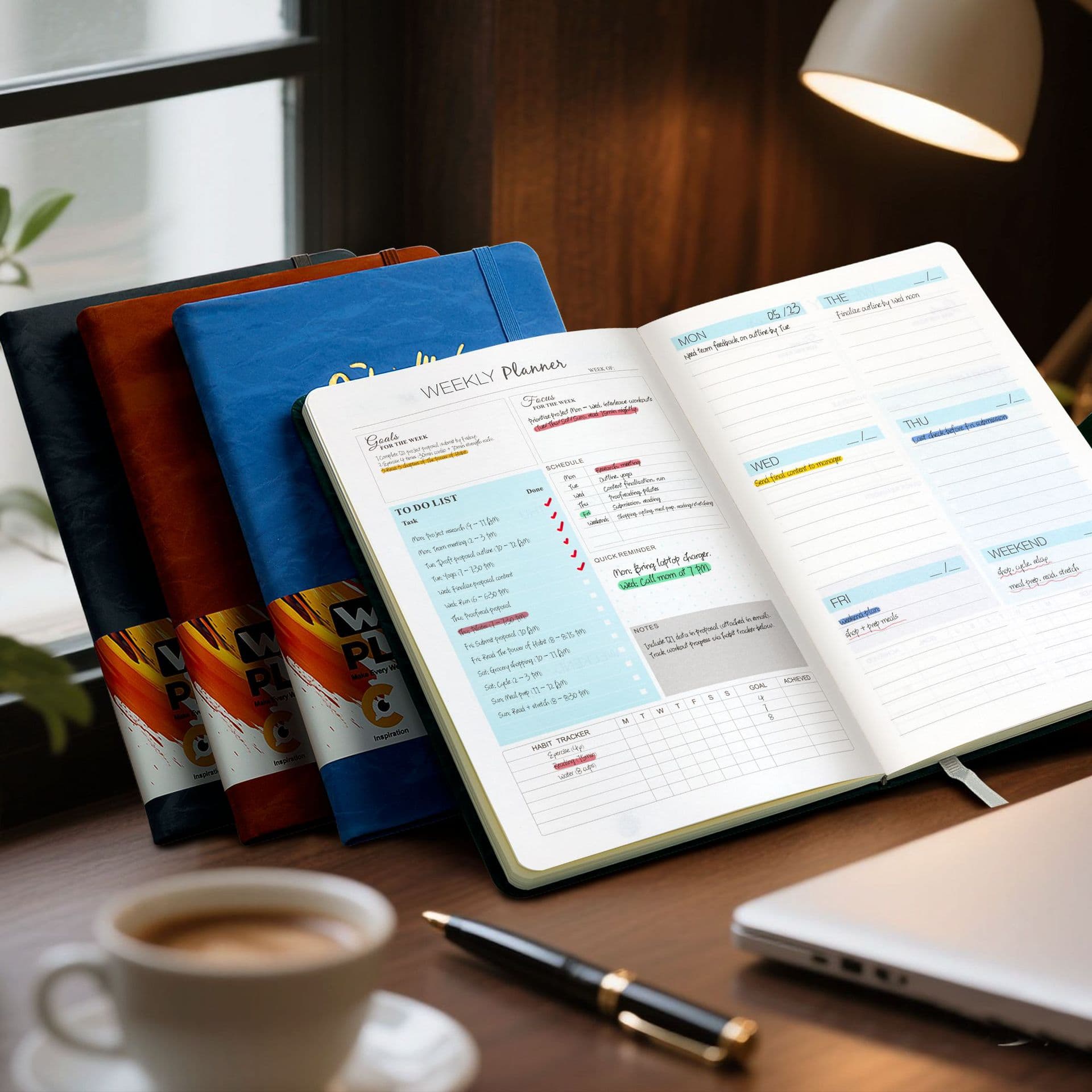 Cross-border A5 strapped planner in English weekly planner notebook Planner planner business cash budget notebook