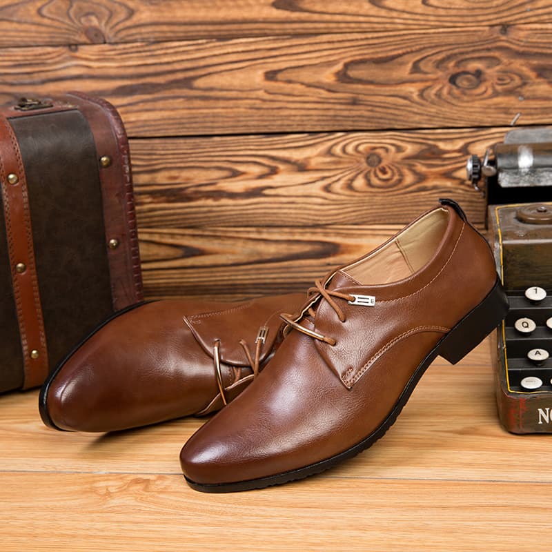 Men's classic suit jacket, shoes English style with shoelaces, trend casual footwear, Collection Year 2024, dropshipping available