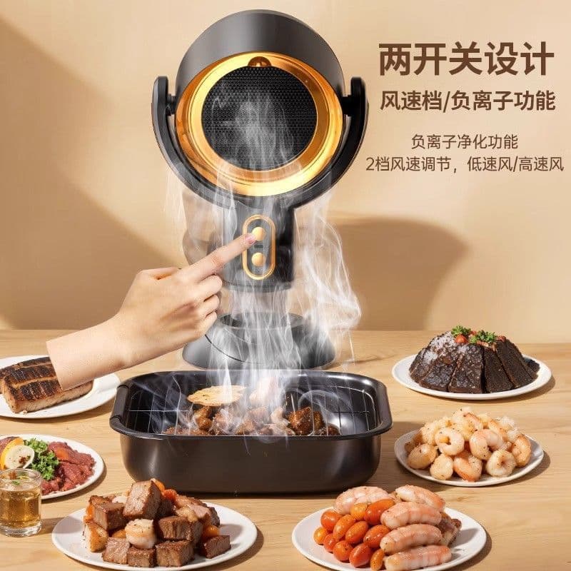 Desktop range hood household small barbecue barbecue cooking rental house smoking hood fan air purifier 2