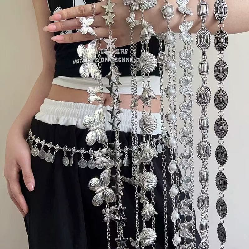(Cross-border trading), metal accessory, coins, retro ethnic fashionable chain, boho style, ethnic style 1
