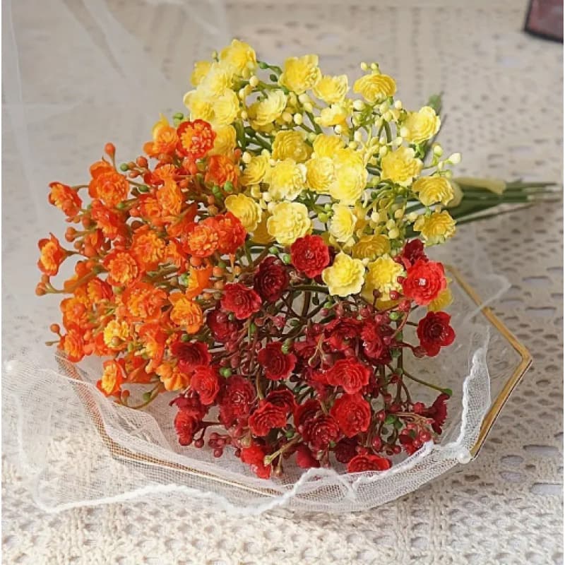 Artificial plastic flowers handmade, fake plant chrysanthemum, floral arrangement wedding home table decoration 5