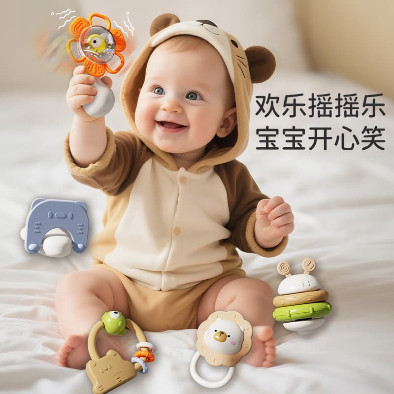 Teether for new born, set, gift box, beanbag, children's toy, early education, can bite, 0-1 years, 3-6 month 3