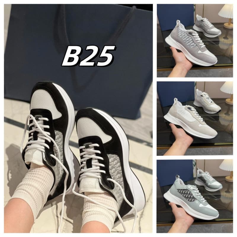 High-quality B25 shoes Alphabet low-top men's shoes presbyopic embroidery thick-soled fashion sports and casual shoes 1