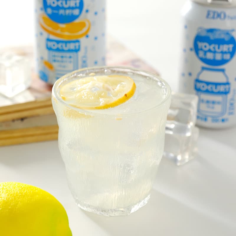 EDOPack Fresh Lemon Lactic Acid Bacteria Flavored Carbonated Beverage Internet Celebrity Party Casual Refreshing Thirst Quenching Canned Sparkling Water 3