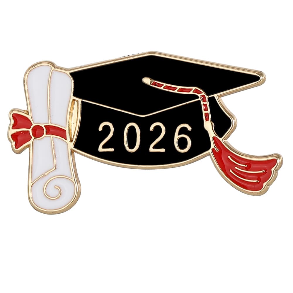 2026 Graduation Season Doctoral Hat Badge Metal Alloy Dripping Bachelor's Hat Commemorative Gift Student Gift Brooch 2