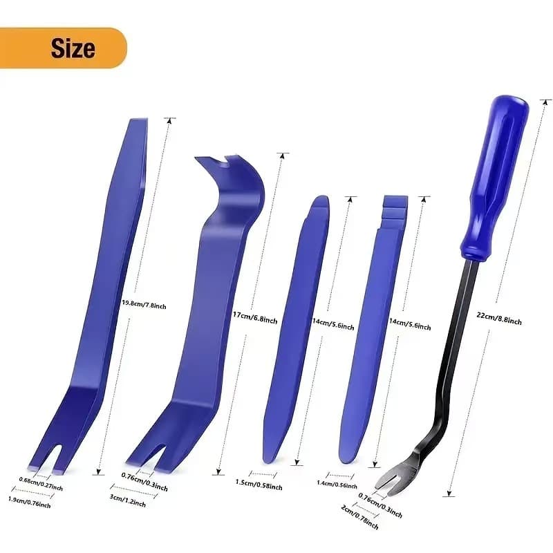Car Audio Trim Removal Tool 5PCS Kit Anti-Scratch Pry Suitable for Door Panel Interior Audio Dashboard 4