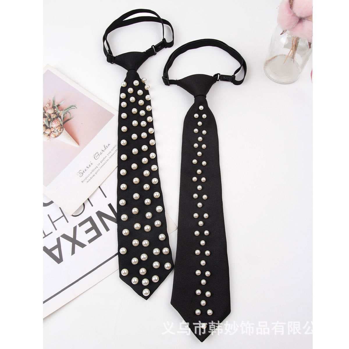 Fashionable tie pearl, universal black accessory 3