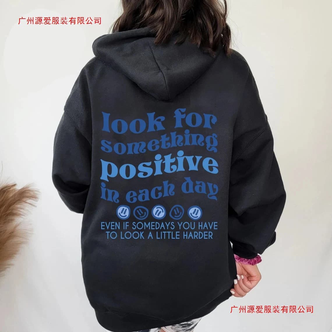 Find something positive in every blue print women's hoodie all matching street for unisex 3
