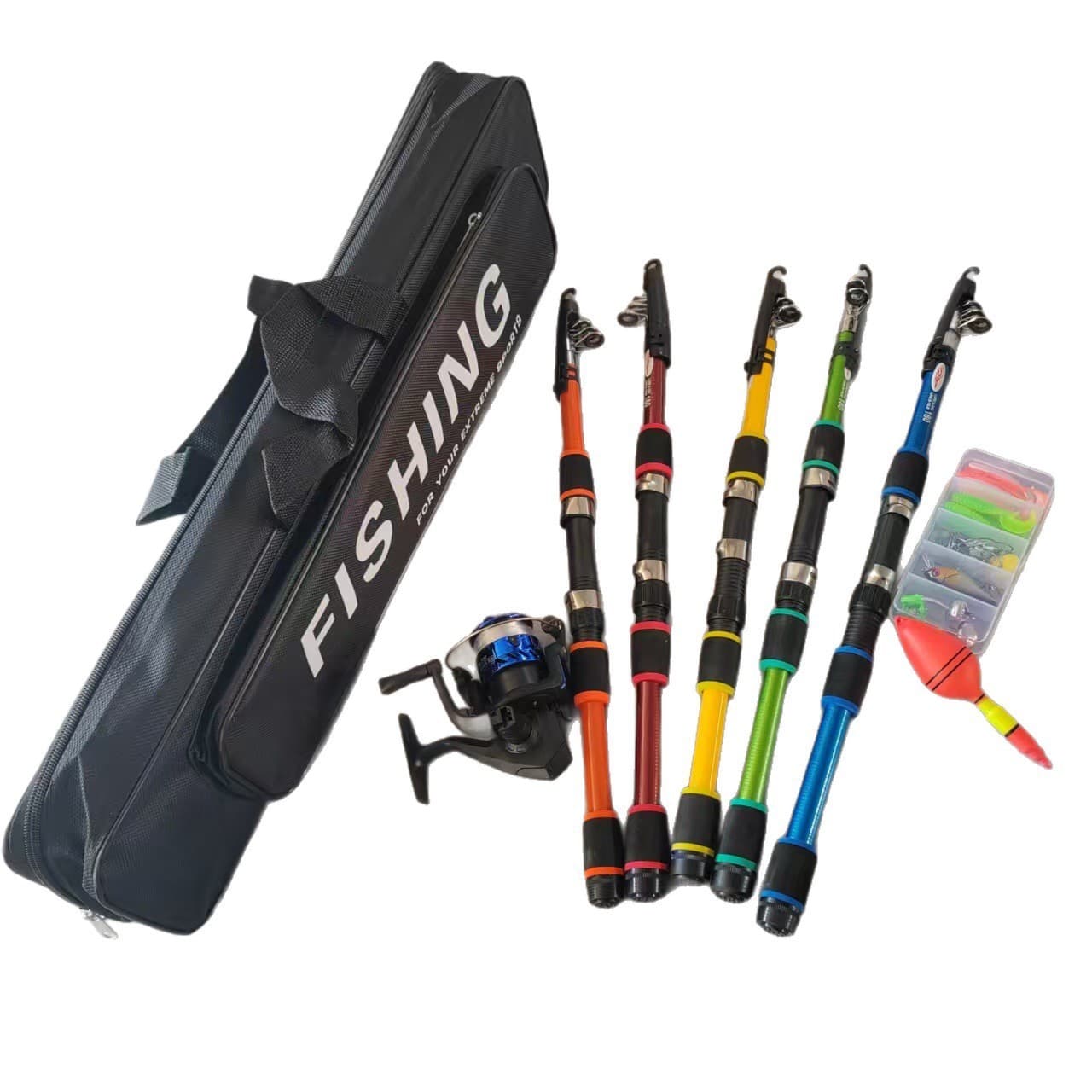 Cross -border carbon road Asian pole rod suits, sea fishing rods telescopic rotation rotation scroll, traveled sea freshwater fishing set 1