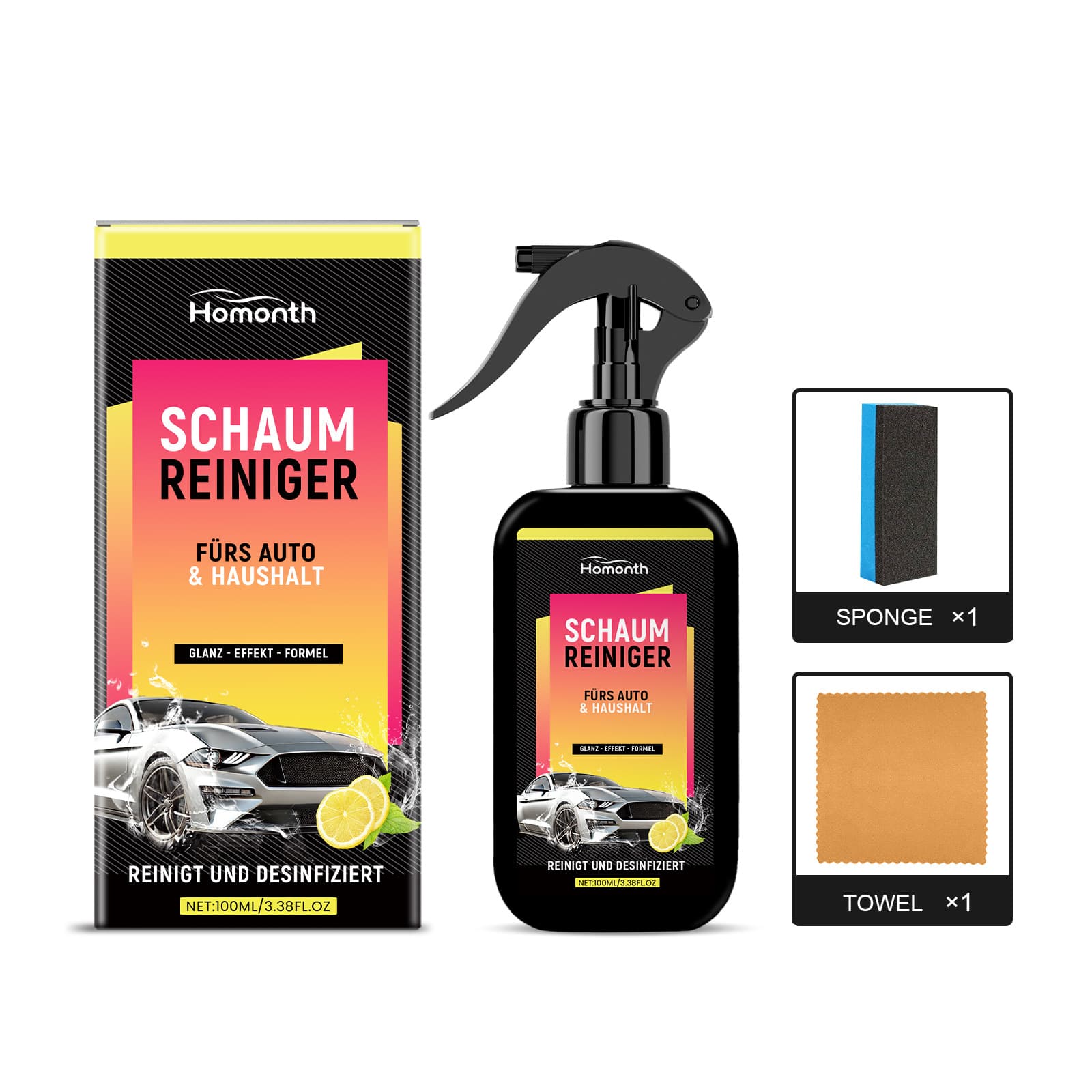Homonth Car cleaning spray Remove dust and dirt on the surface of the car cleansing care Renovation and maintenance 5