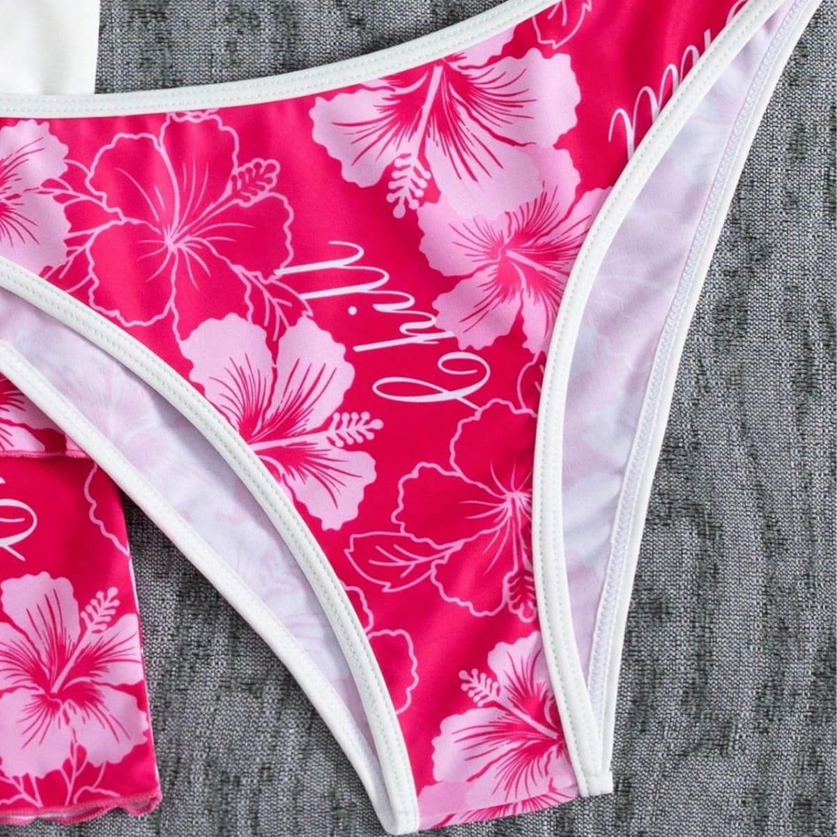 Fuchsia set, swimwear, European style, 3 piece set 4