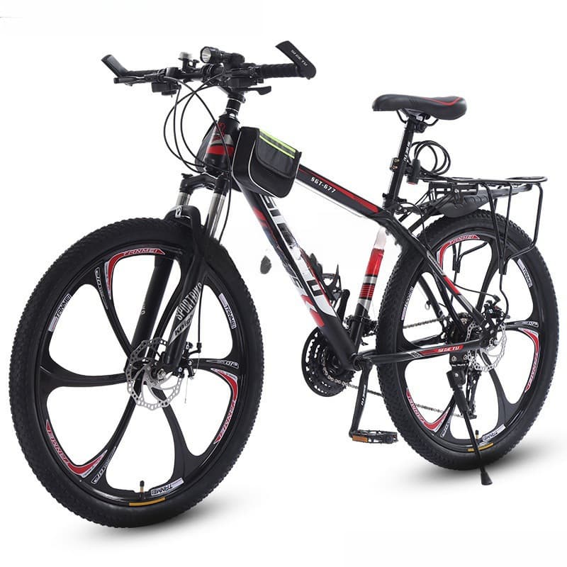 Shock-absorbing off-road mountain bike with brake system for adults for students for elderly, for teenagers 4