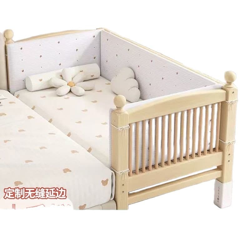 Children's fence from natural wood for side table for boys for bed 5