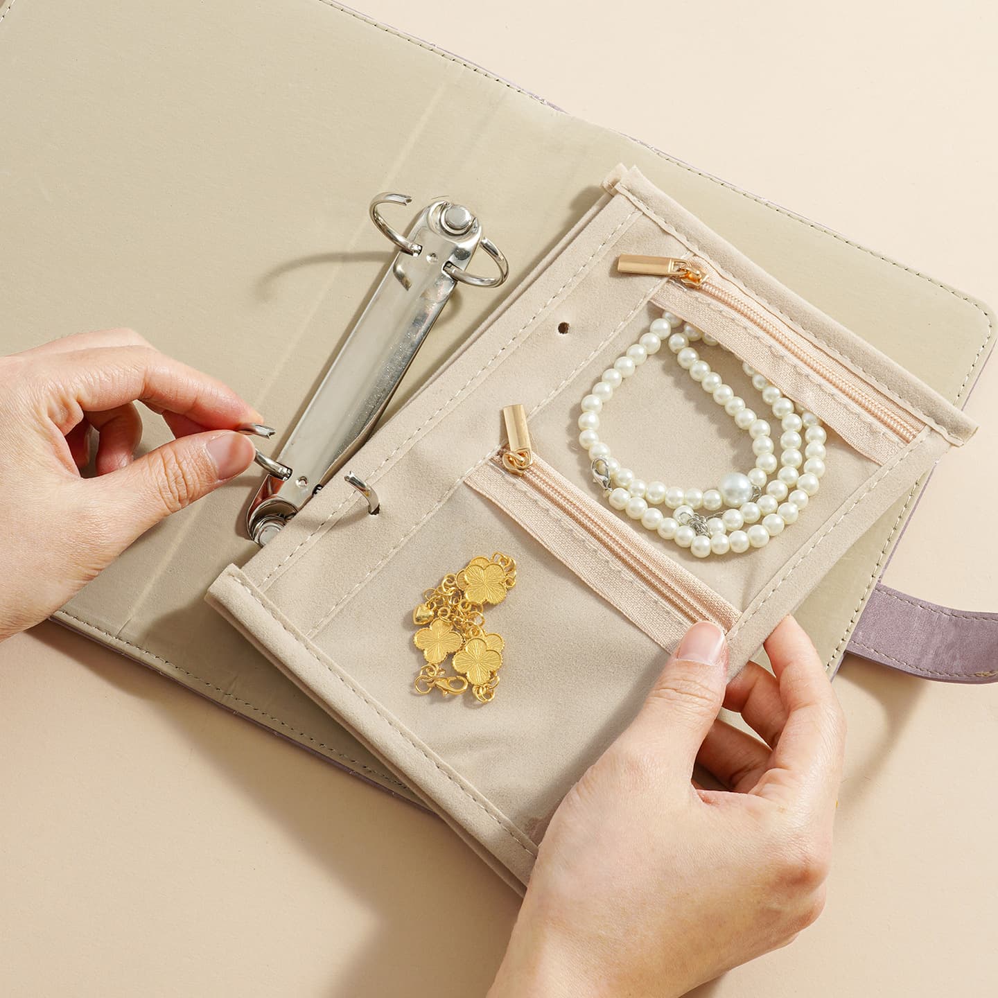(Cross-border trading), jewelry storage book, golden storage system, handheld organizer bag for traveling, light luxury style, Birthday gift 5