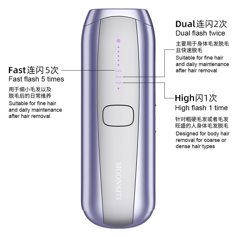 Double light tube ice removal for private parts, beard and hard hair laser hair removal device, whole body hair removal, painless hair removal instrument 3