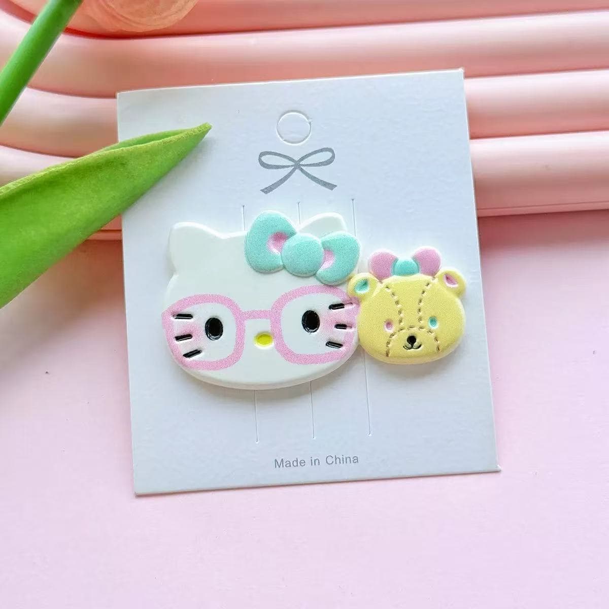 Cartoon accessories, hairgrip, hair accessory, bangs, hairpins, card holder, set, DIY 2