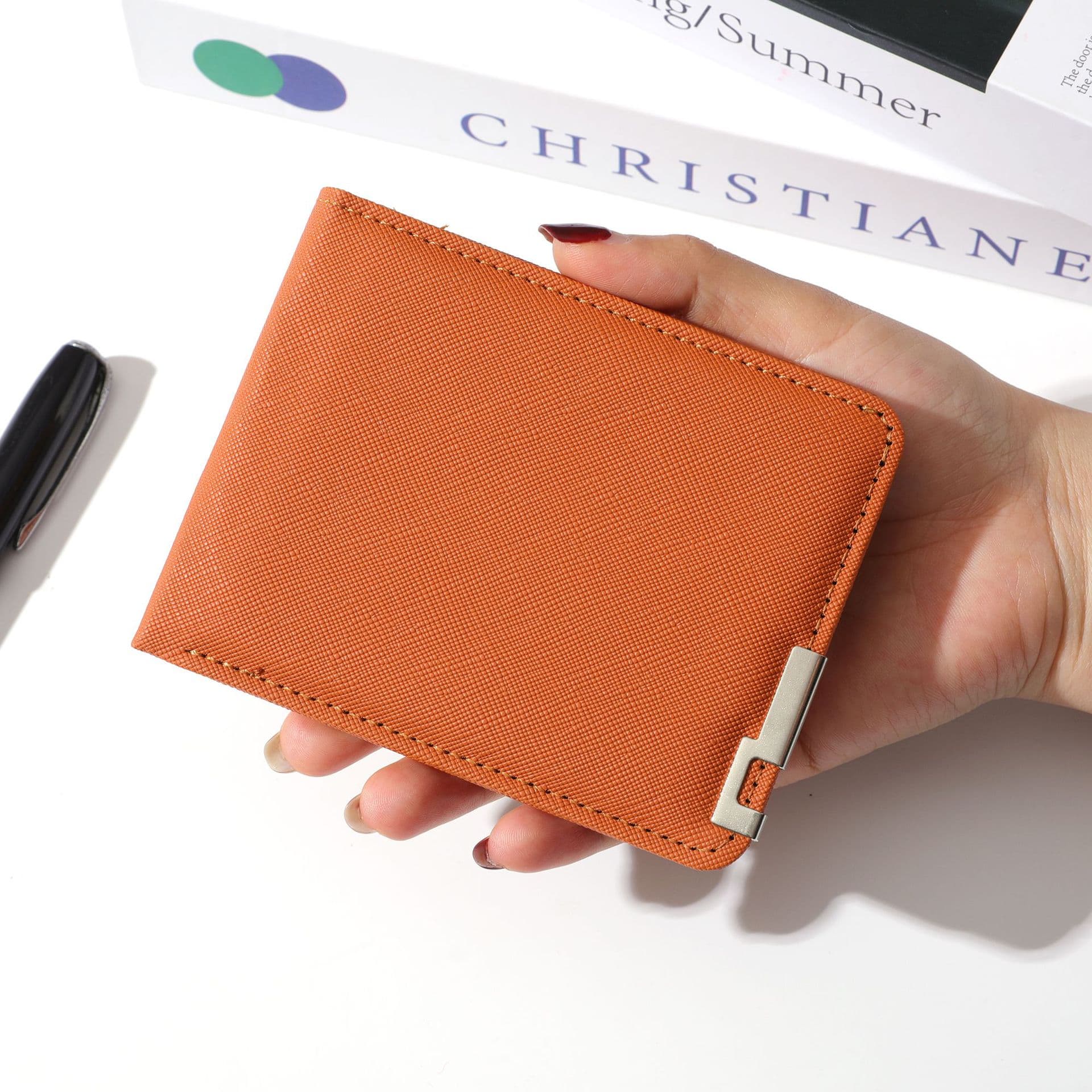 Men's short wallet, card holder, high-quality style, for students, simple and elegant design 2