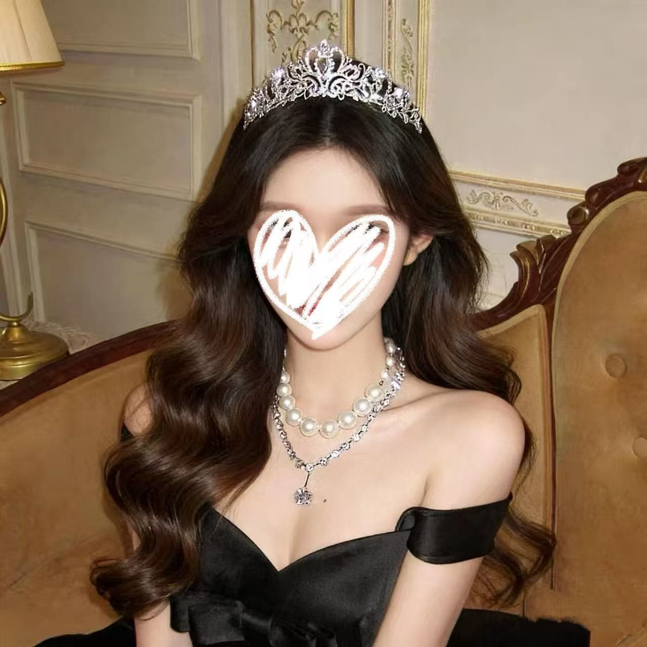 Tiara for adults, headband, crown for bride, hair accessory, high-quality style