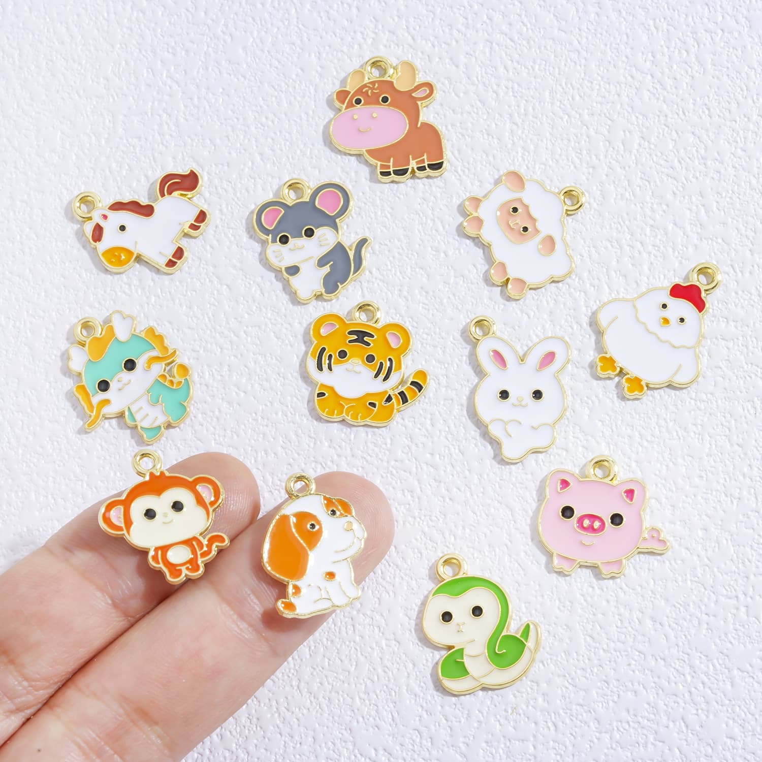 Cartoon pendant, metal accessories, hair accessory, earrings, Chinese horoscope, DIY 2