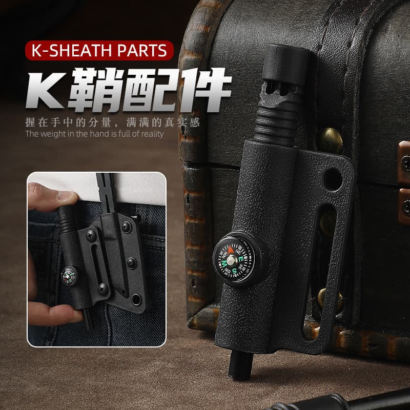 Amazon's best-selling wilderness survival all-in-one magnesium fire rod, flint and steel compass whistle fire starter K sheath tool 1
