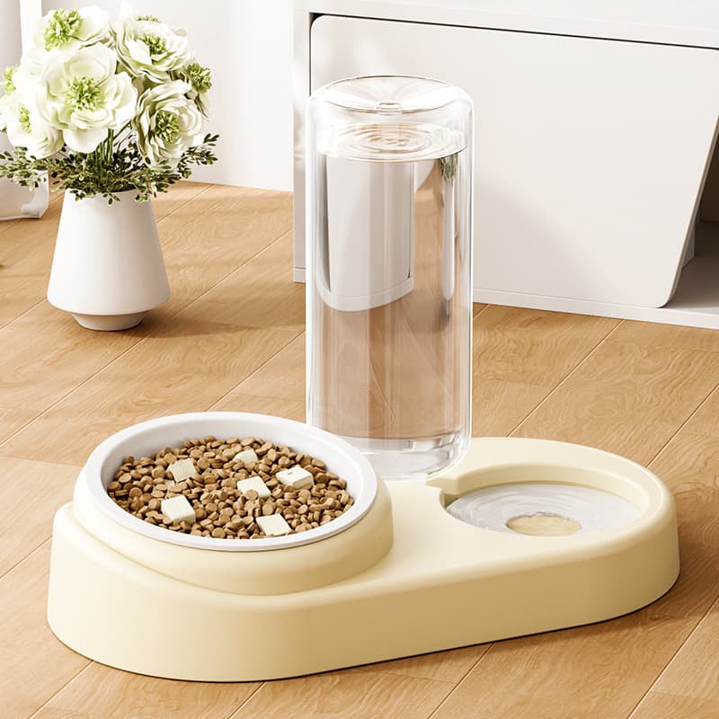 Cat bowl cat food pot cat rice rice bowl ceramic dog bowl drink water pet integrated automatic drinking water double bowl water bowl feeding 2