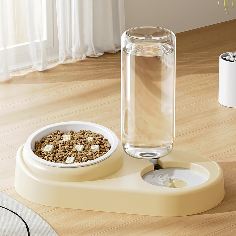 Cat bowl cat food pot cat rice rice bowl ceramic dog bowl drink water pet integrated automatic drinking water double bowl water bowl feeding 4