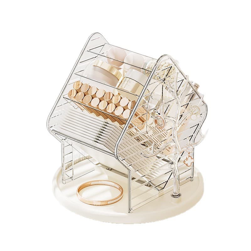 Rotating cosmetic table storage box, storage system, dressing table for skin care, brush, high-quality style 5