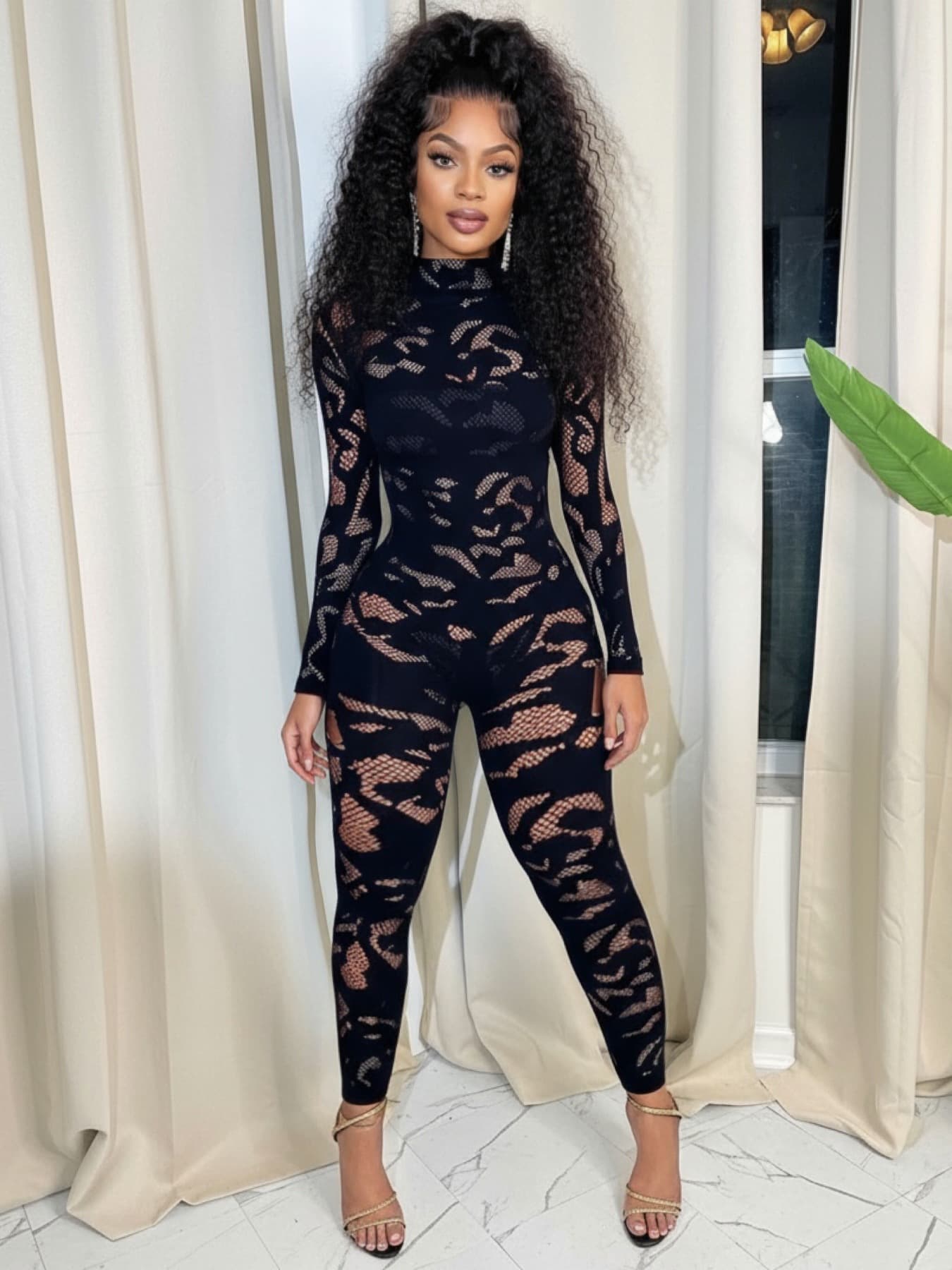(Cross-border trading), sexy lace long-sleeve with a round collar, underwear for hips shape correction, overall, Amazon, European style, tight 5