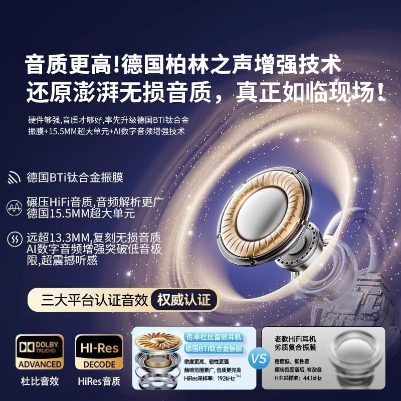 [Best e-commerce model] Bluetooth headset ear clip type wireless air bone conduction super long battery life sports running calls 3