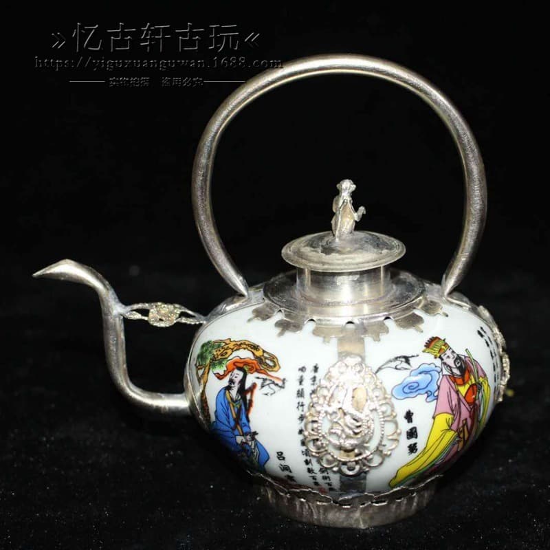 Antique antique copper collection Bag copper eight immortal small pot collection handicraft crafts 2