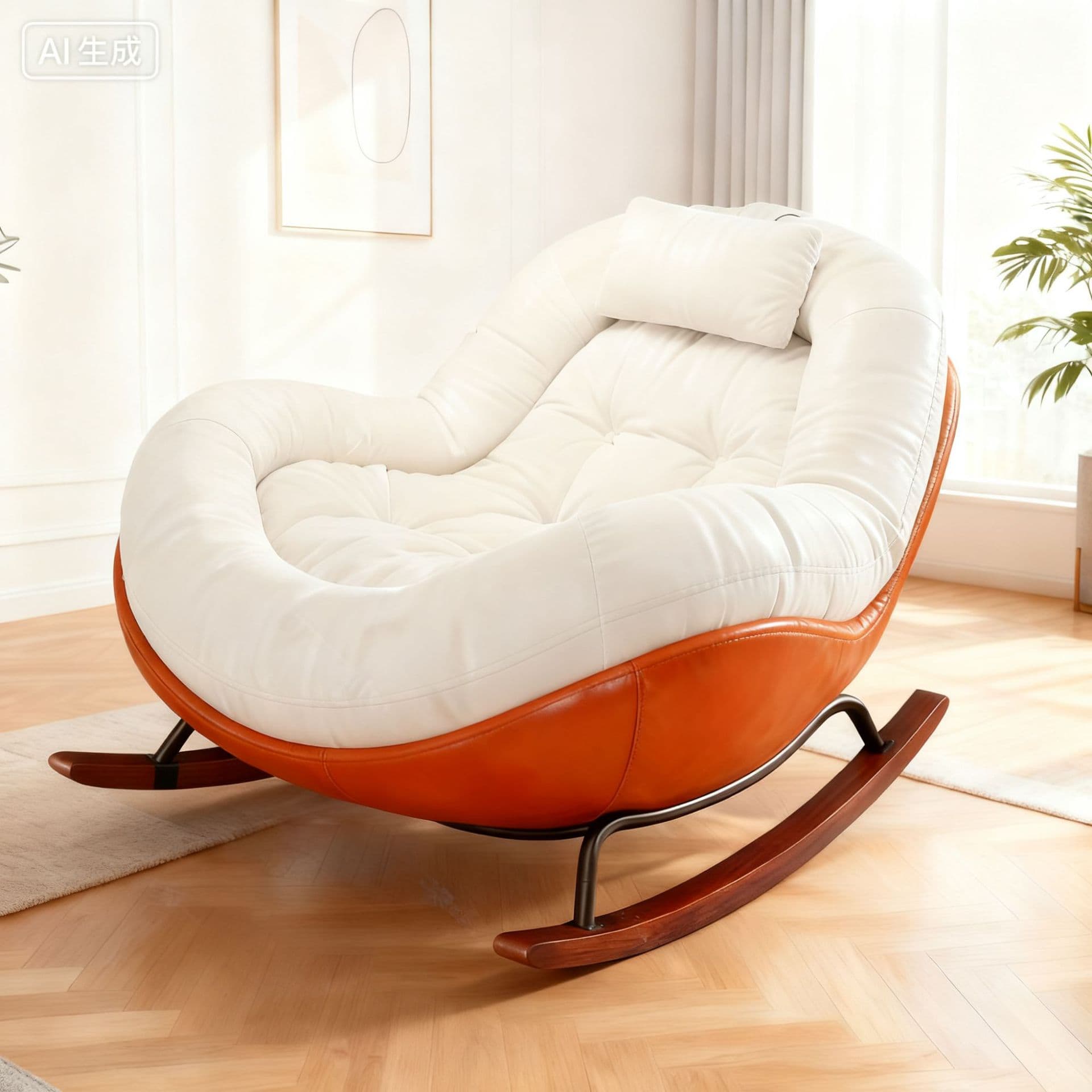 Avocado rocking chair lounge chair balcony leisure lazy sofa chair living room eggshell rocking chair home single sofa chair 2