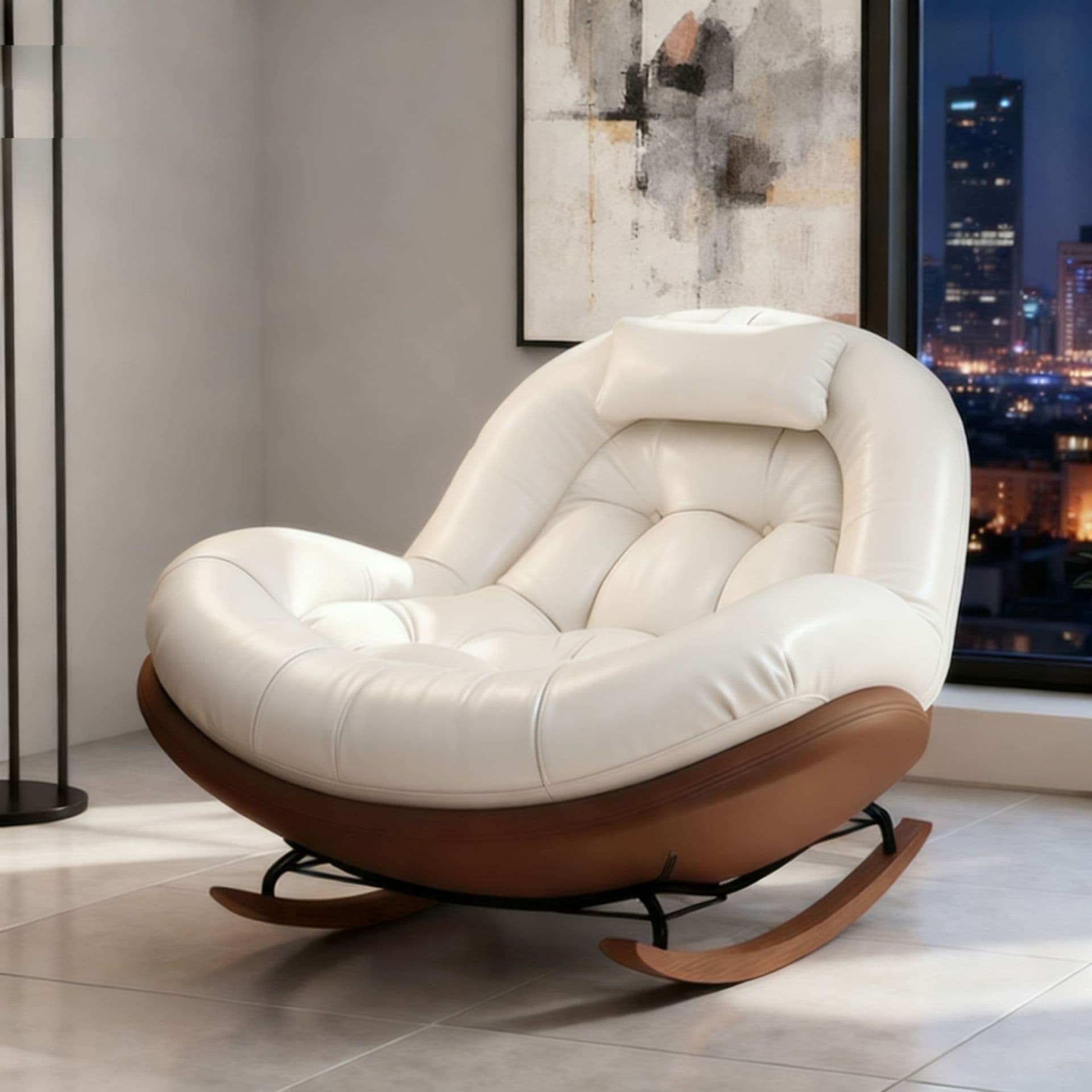 Avocado rocking chair lounge chair balcony leisure lazy sofa chair living room eggshell rocking chair home single sofa chair 3