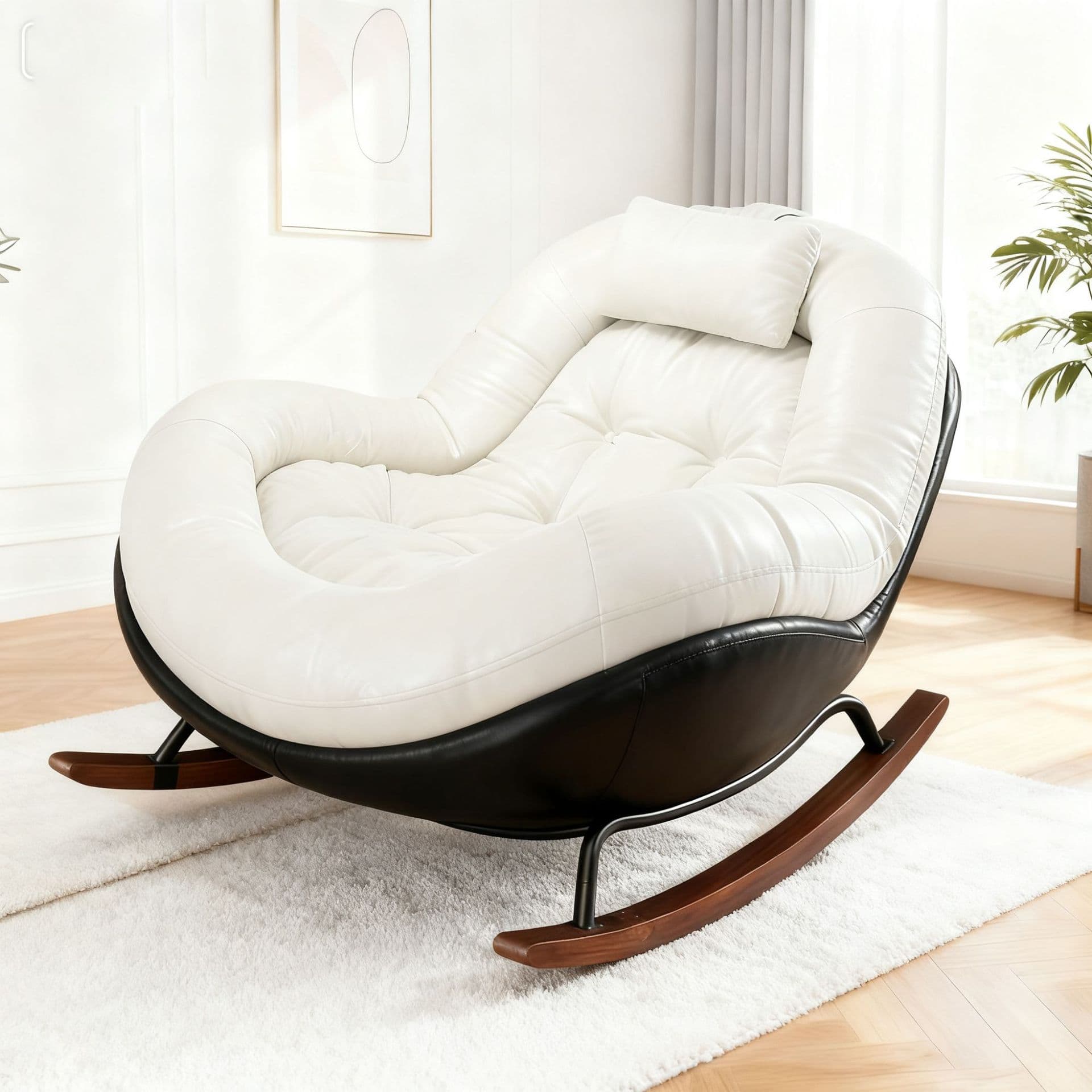 Avocado rocking chair lounge chair balcony leisure lazy sofa chair living room eggshell rocking chair home single sofa chair 4