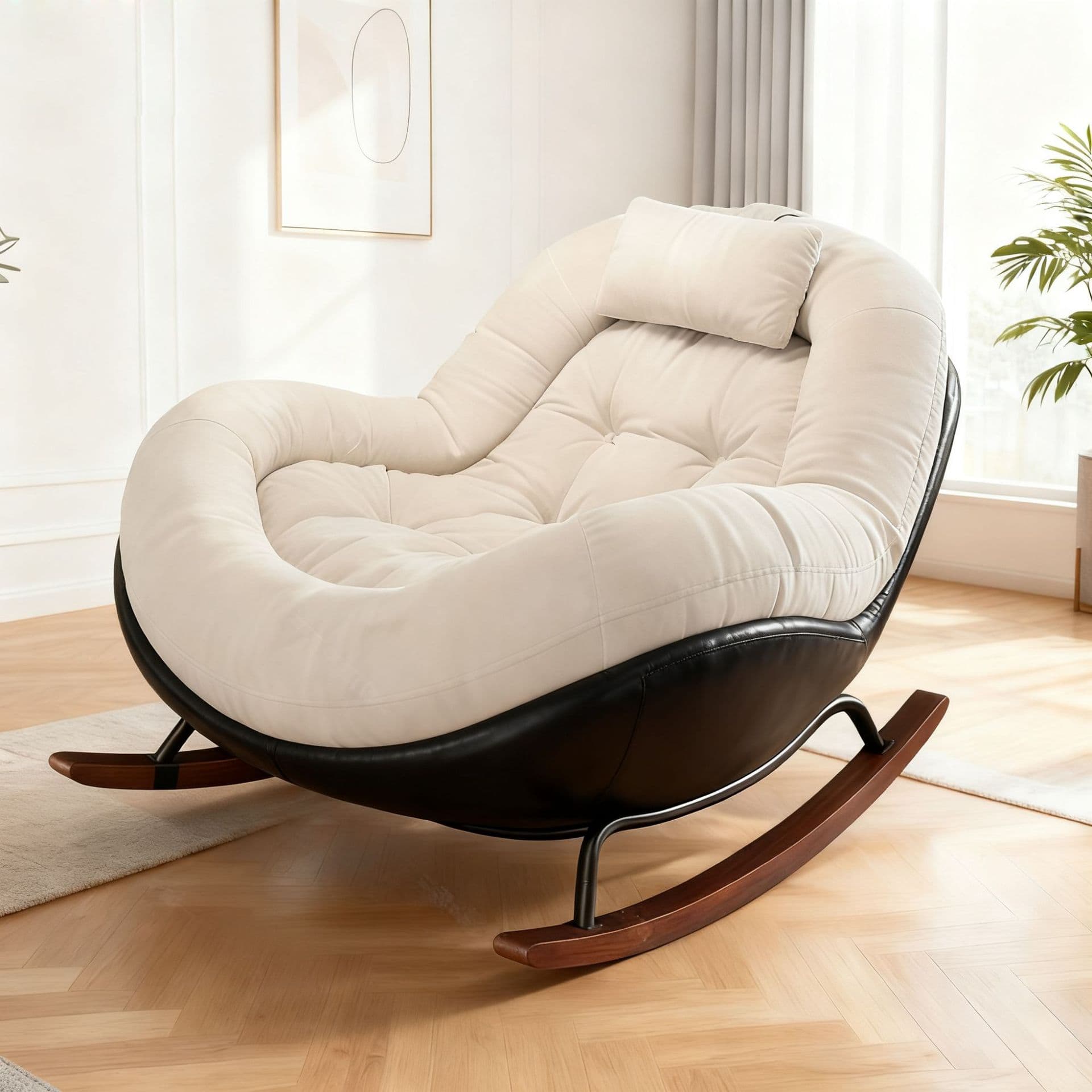 Avocado rocking chair lounge chair balcony leisure lazy sofa chair living room eggshell rocking chair home single sofa chair 1