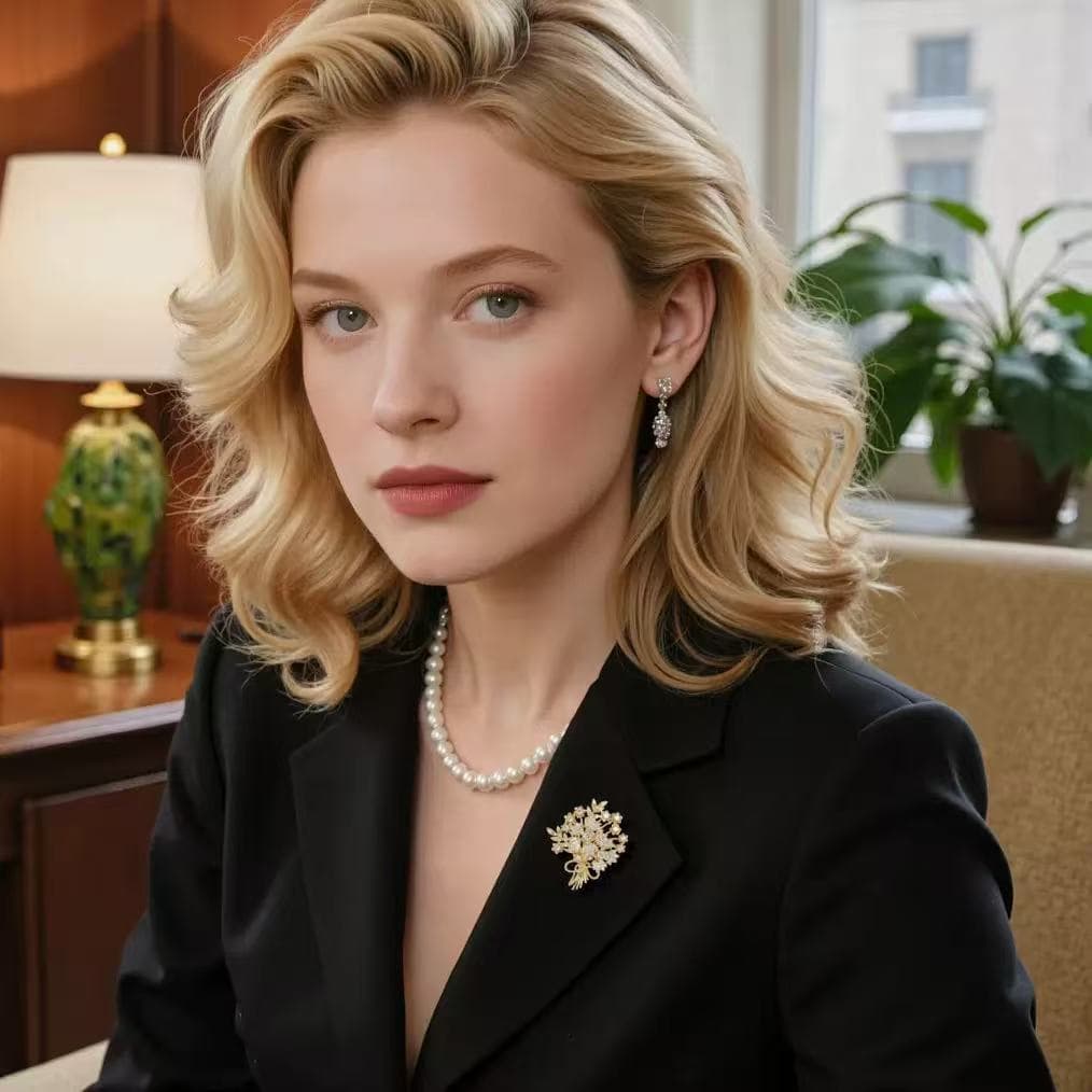 Fashionable brooch, accessory lapel pin, sophisticated elegant pin, high-quality style, light luxury style, flowered 4
