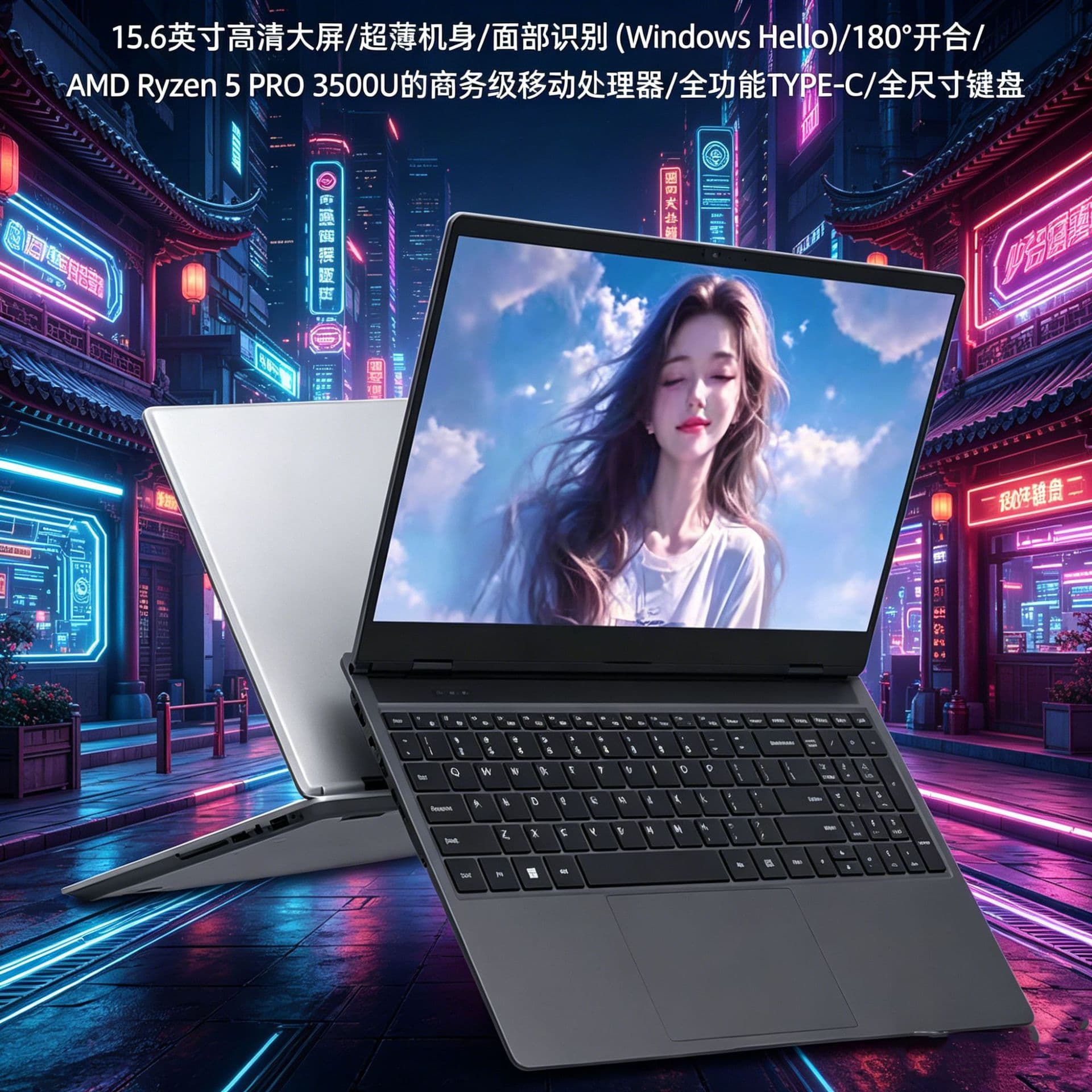 Ultra thin handheld laptop, business version 1