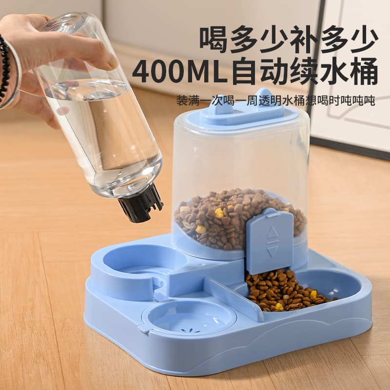 Cat food automatic feeder cat bowl dog bowl stainless steel cat food bowl drinking water feeding integrated cat bowl pet double bowl 2