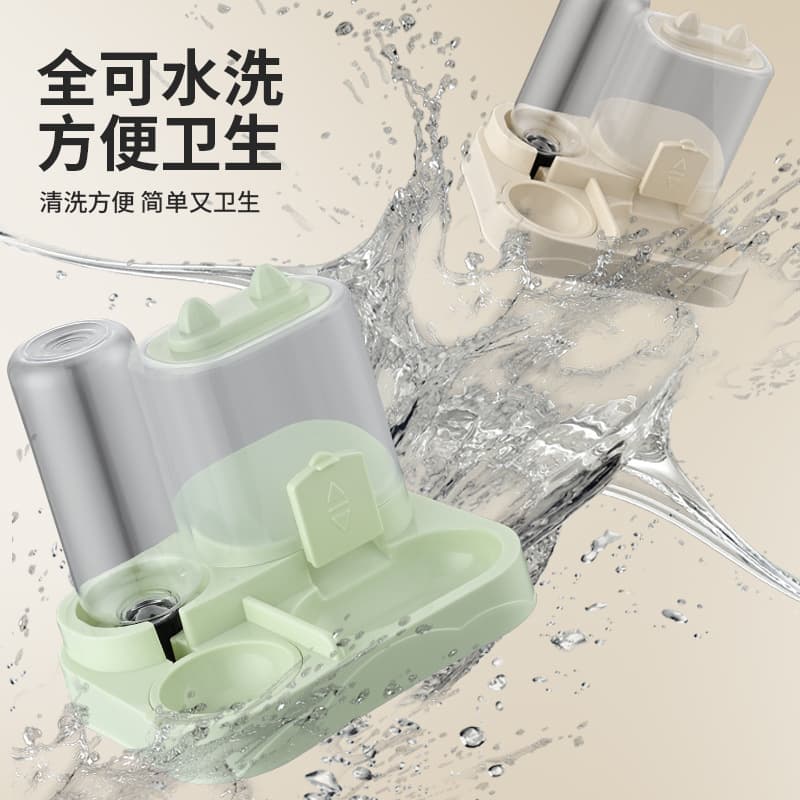 Cat food automatic feeder cat bowl dog bowl stainless steel cat food bowl drinking water feeding integrated cat bowl pet double bowl 3
