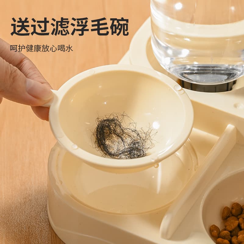 Cat food automatic feeder cat bowl dog bowl stainless steel cat food bowl drinking water feeding integrated cat bowl pet double bowl 4