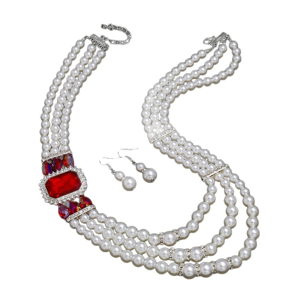 (Cross-border trading), fashionable metal accessory for bride, necklace from pearl, dress, European style, with gem 5